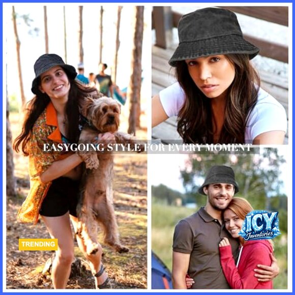 Vintage Washed Distressed Bucket Hat Pack of 12 Cotton Unisex Summer main image 4